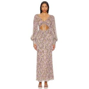 NWT For Love & Lemons Wynne Maxi Dress In Purple Size M